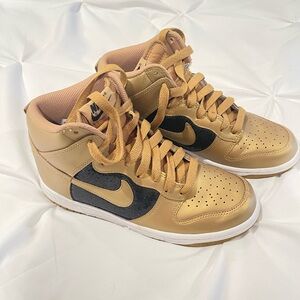 Gold and black glittery high top Nikes